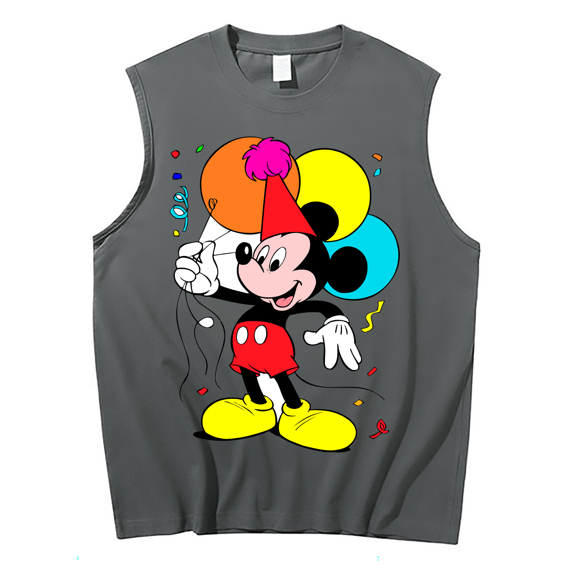 ミッキーマウス Mickey Mouse コットン100％タンクトップ（フロントプリント）
